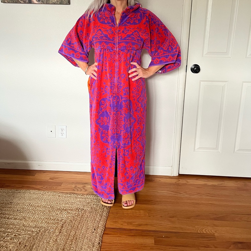 Vintage 1960s terry cloth maxi